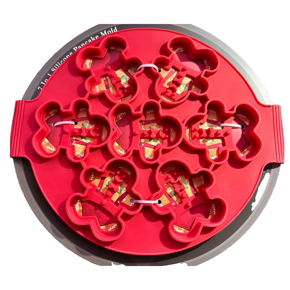 CWC Cook with Color 7 in 1 Silicone Pancake / Egg Mold GINGERBREAD MEN mini NEW